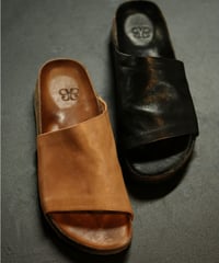 leather slide sandals / 2color　hm2374