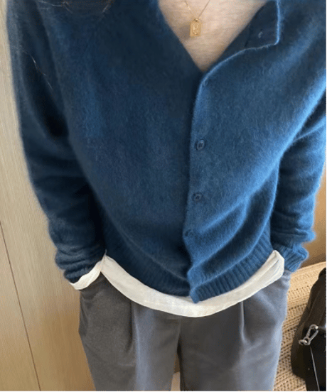 fluffy knit cardigan / 5color　hm2616
