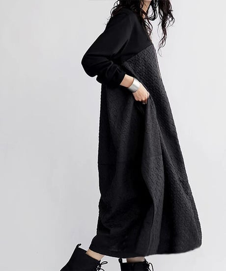 textured maxi dress　hm2584