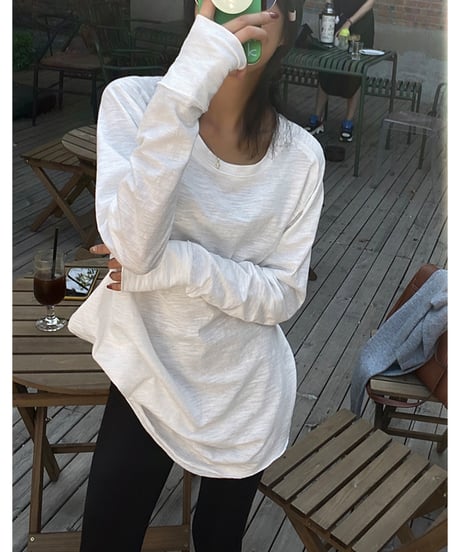 loose mid-length shirt / 2color　hm1016