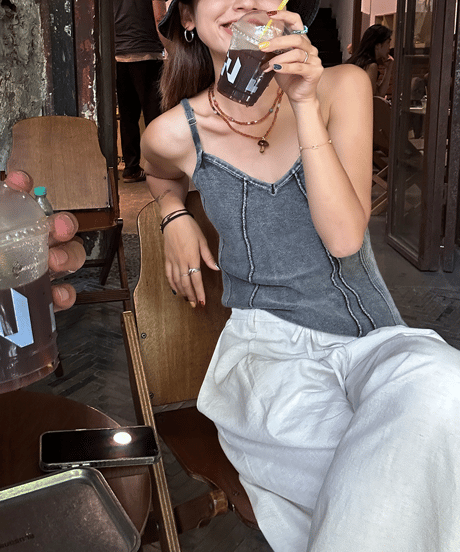 seamline v-neck camisole / 2color　hm1541