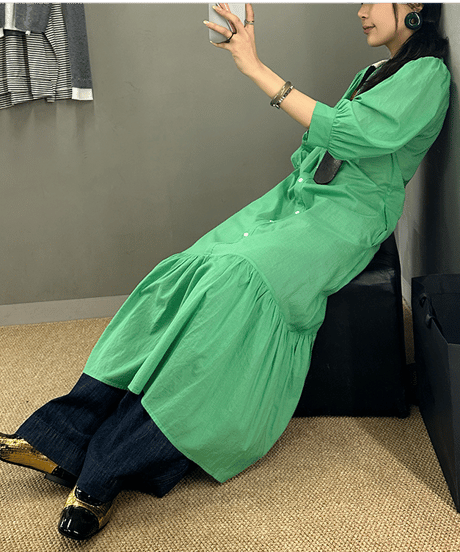 tiered maxi dress / 2color　hm2190