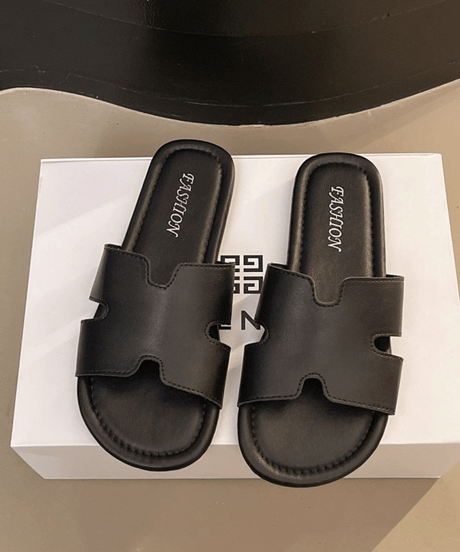 leather slipper sandals / 4color　hm2471