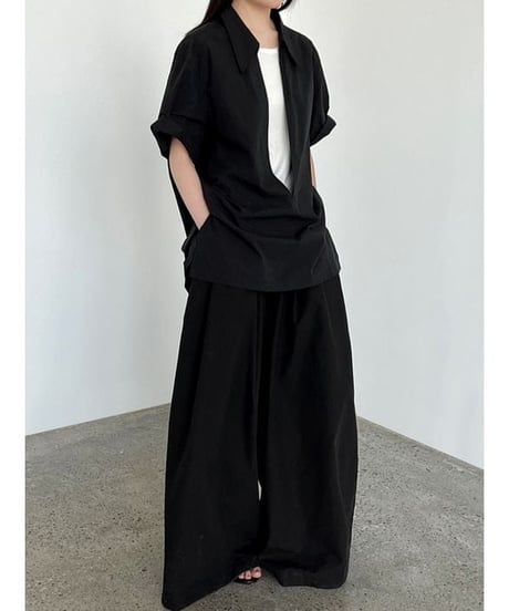 relax open collar shirt / 2color　hm2300