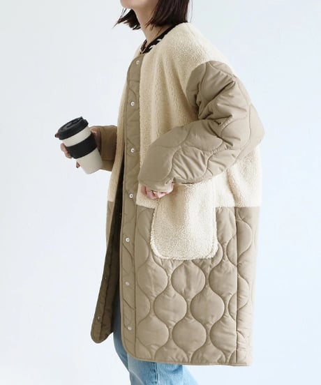 hybrid quilted coat / 3color　hm2570