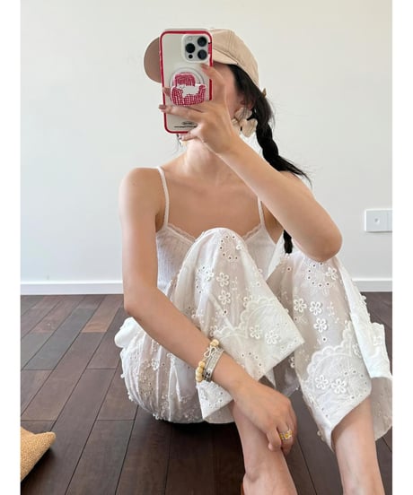 embroidered lace pants　hm2870