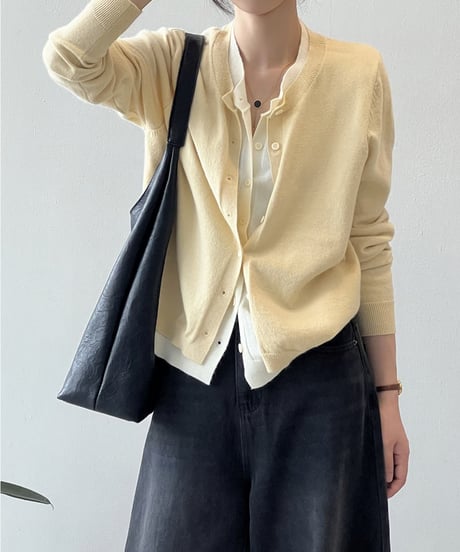 layered knit cardigan / 3color　hm1710