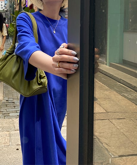 drop shoulder t-shirt dress / 3color　hm1349
