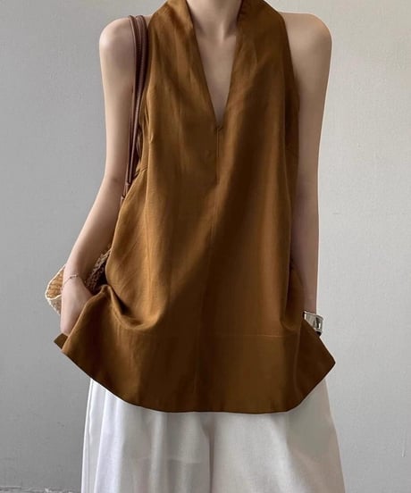 v-neck sleeveless top / 3color　hm2482
