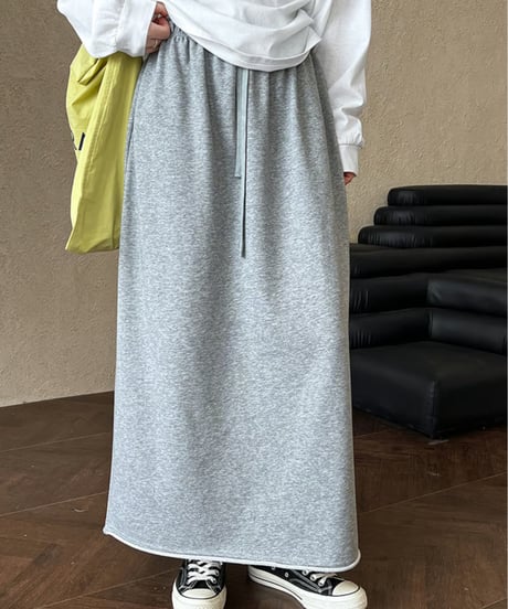 sweat maxi skirt / 2color　hm2054