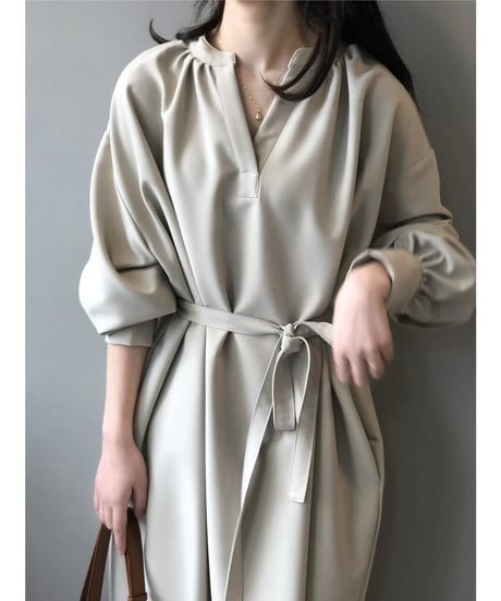 waist tie dress  / 2color　hm2629