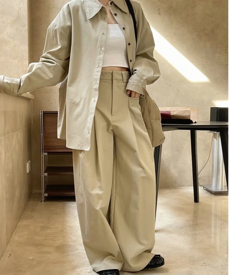 high waist wide pants / 2color　hm1748