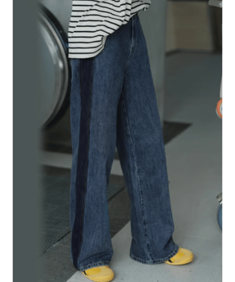 side line denim pants　hm2589