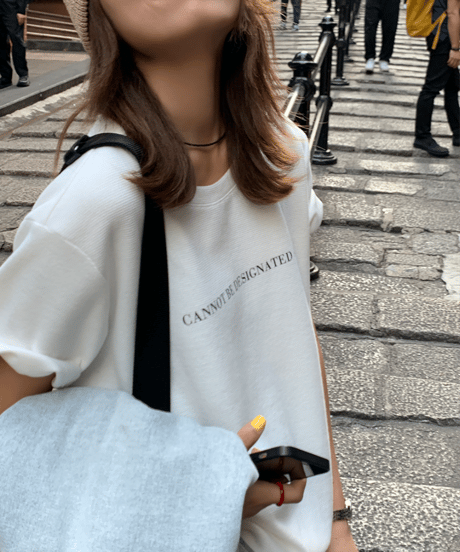 letter print t-shirt / 2color　hm1250