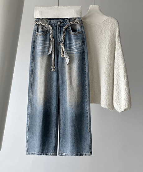 wide denim pants　hm2806