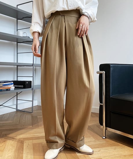 wide tucked pants / 2color　hm1671