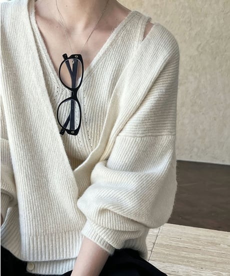 design knit top set / 2color　hm1824