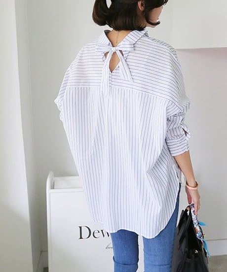 back ribbon shirt / 2color　hm2142