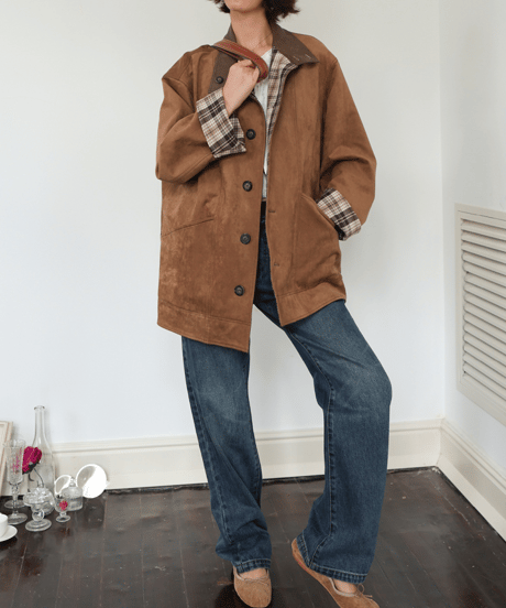 reversible plaid coat　hm2747