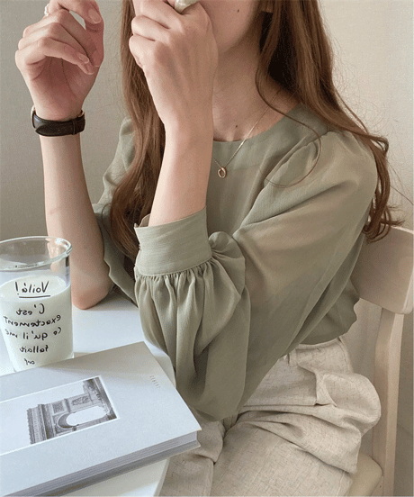 sheer balloon blouse / 5color　hm2901