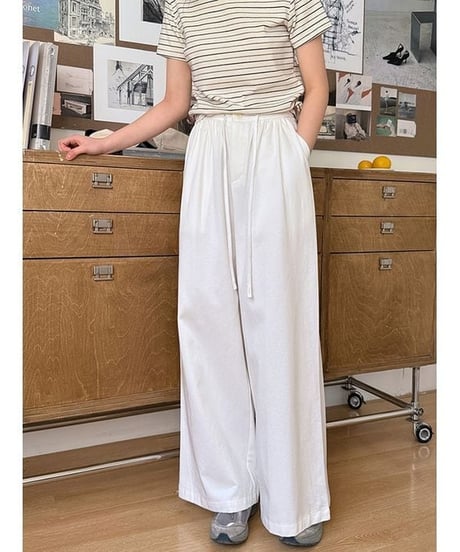 tuck design wide pants / 2color　hm2238