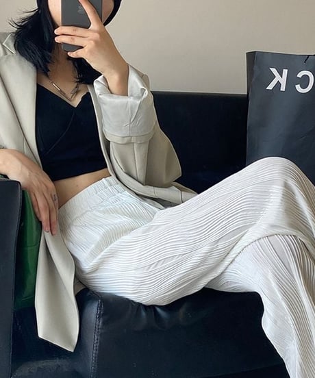 wave pleats pants / 3color　hm2290