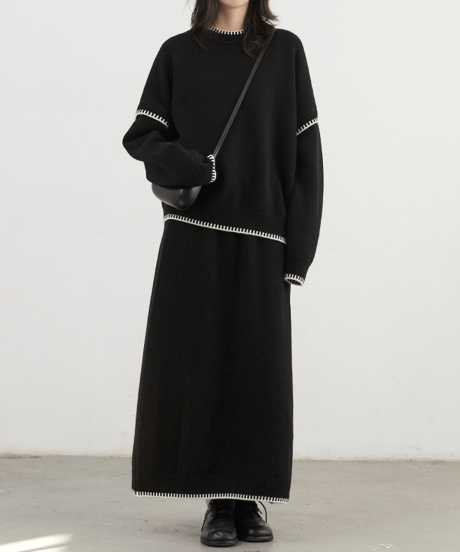 stitch knit set-up / 2color　hm2737