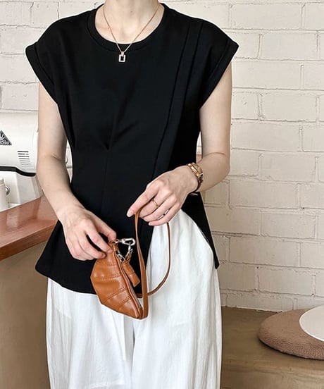 peplum short sleeve top　hm1636