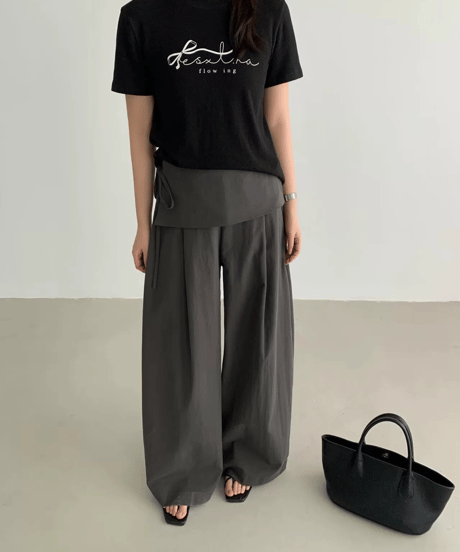 layered ribbon pants / 3color　hm2235