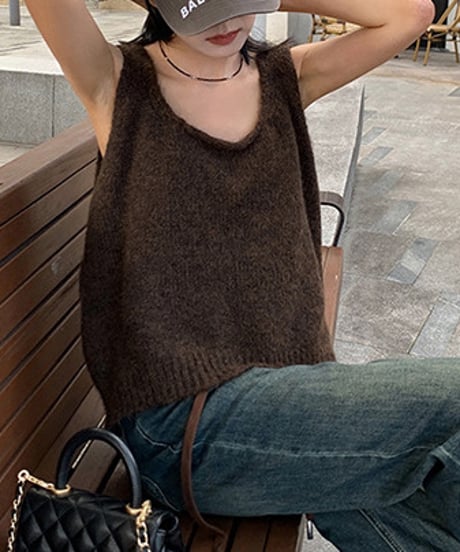 knit tank vest / 4color　hm1488