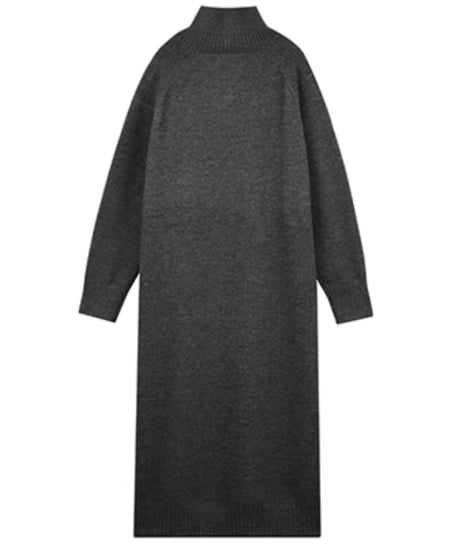 front button long knit dress　hm1881