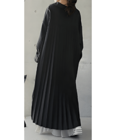 back pleats shirt dress / 4color　hm2578