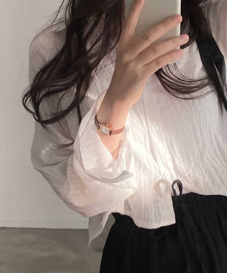 sheer short shirt / 4color　hm2918