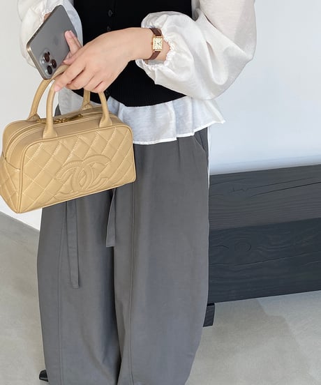 front ribbon pants  / 4color　hm2558