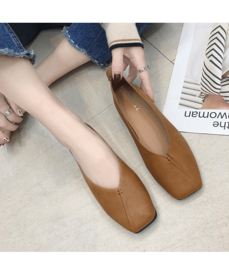 square flat shoes / 4color　hm2815