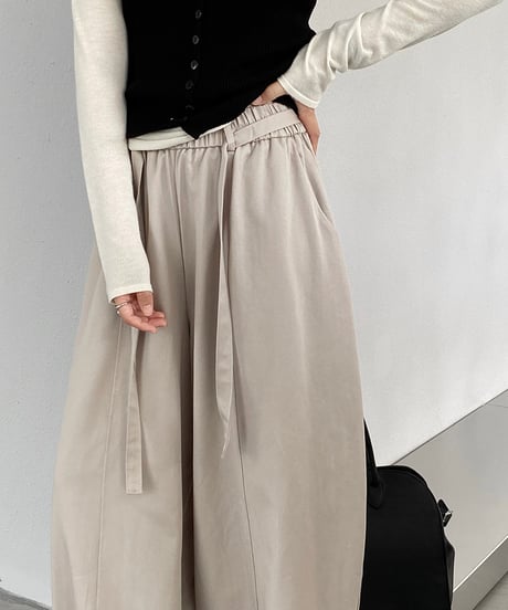 front ribbon pants  / 4color　hm2558