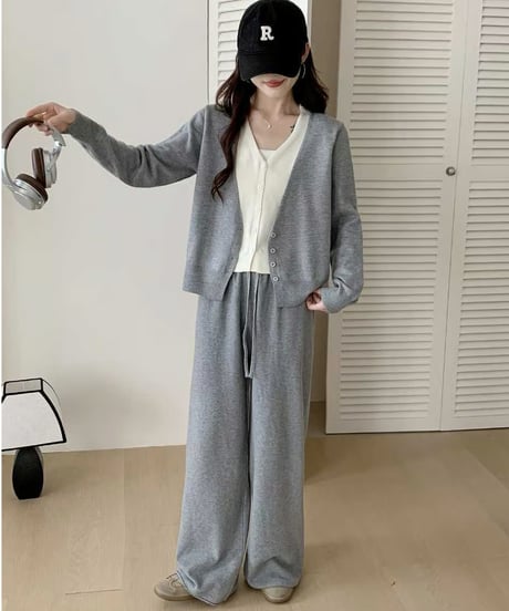 layered knit setup / 2color　hm1873