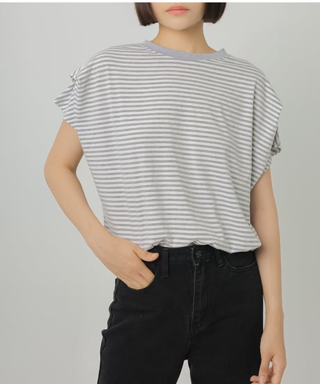 border cotton top / 8color　hm2956