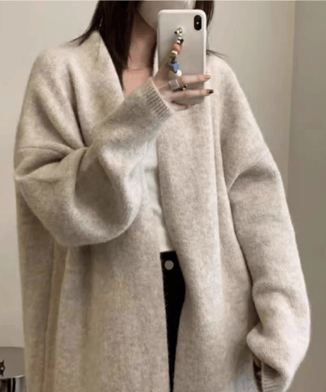 long knit cardigan / 5color　hm2676