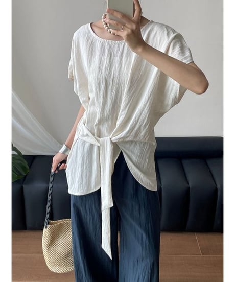 twist hem blouse / 2color　hm2407