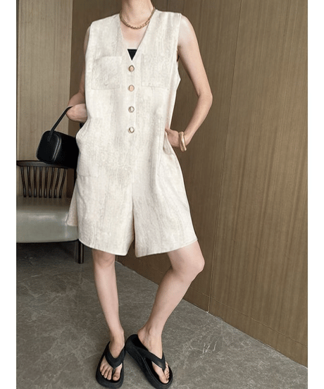 sleeveless romper / 2color　hm2112