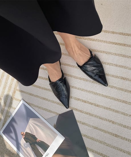 metallic pointed mules / 3color　hm1408