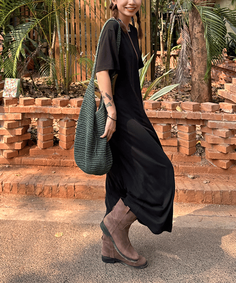 back open tee dress / 2color　hm1459
