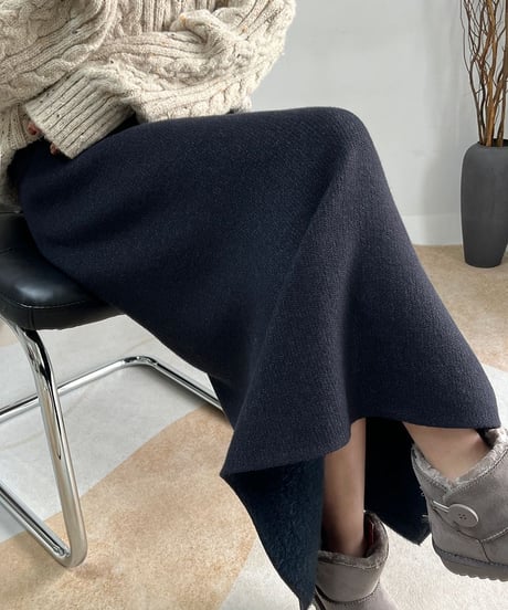 soft knit straight skirt / 6color　hm2678