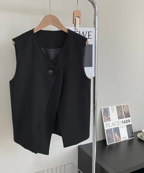 one button vest / 2color　hm1677