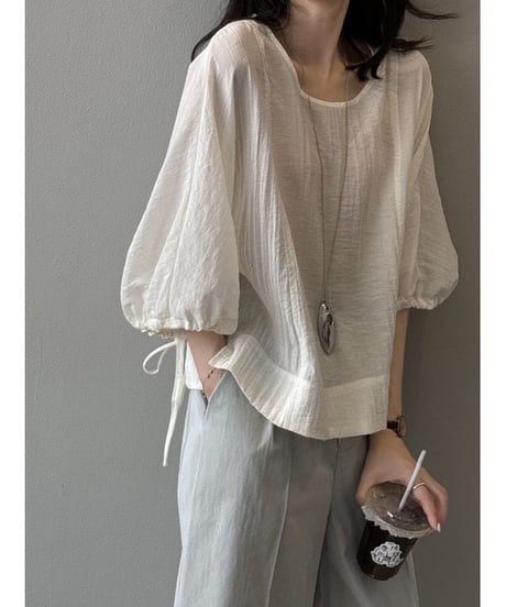 loose cotton blouse / 4color　hm2325