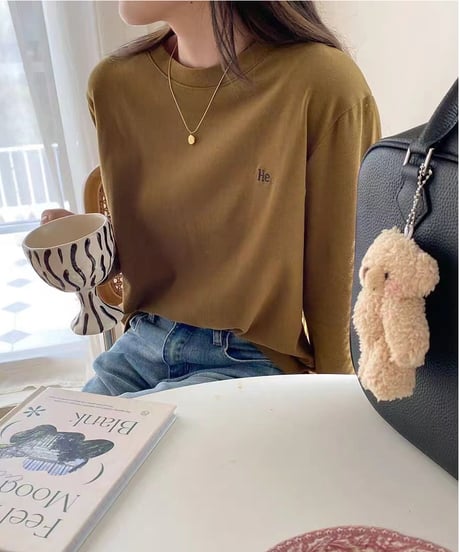 simple logo l-tee / 4color　hm2837