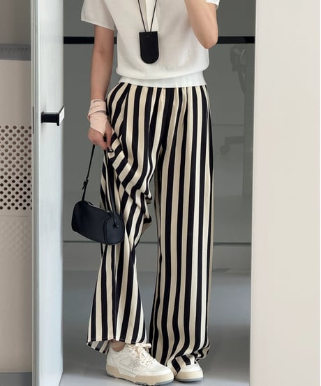 relaxed stripe pants　hm2373