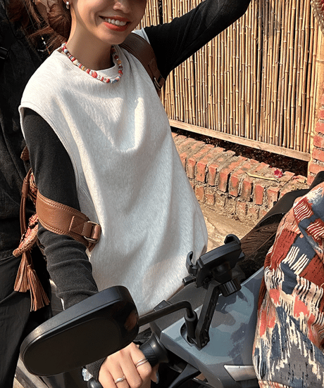 sleeveless sweat pullover / 2color　hm1445