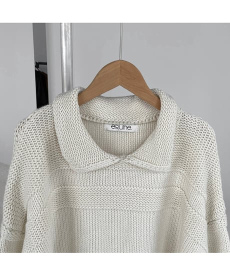 collared cropped knit / 4color　hm2719